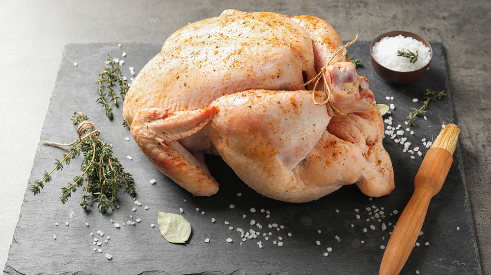 Uncooked Thanksgiving turkey