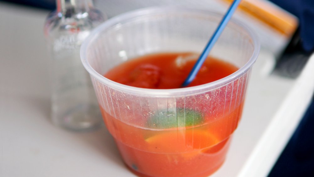 bloody mary on an airplane