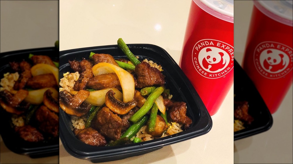 Shanghai Angus Steak at Panda Express with rice