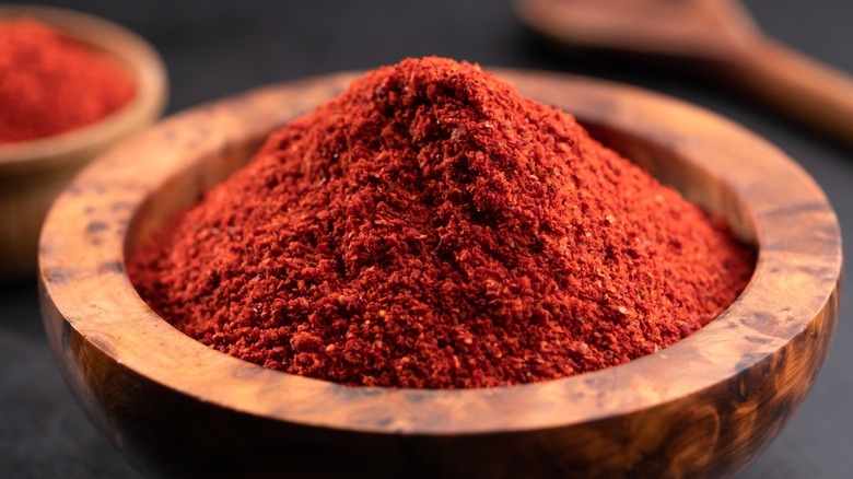 A mound of ground cayenne pepper