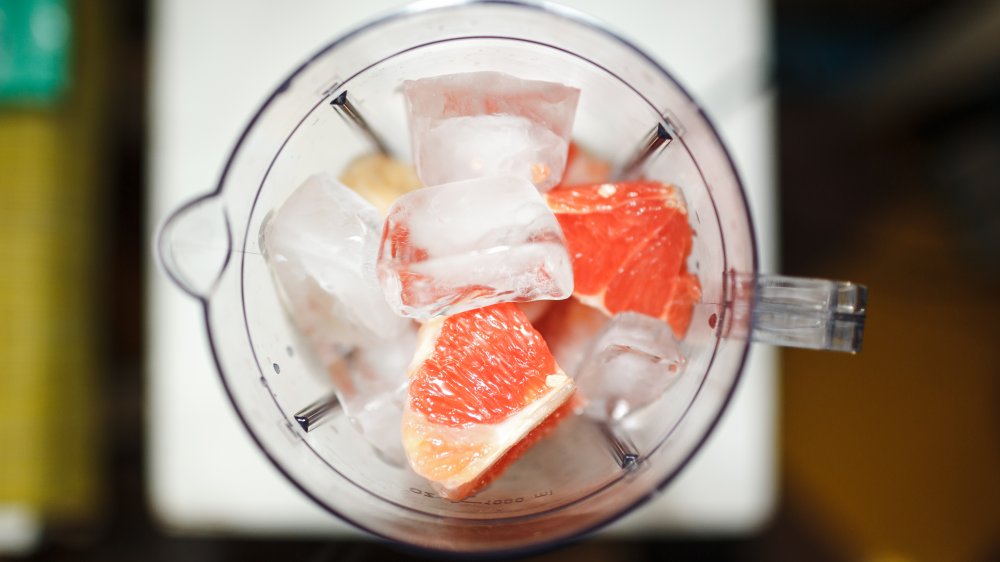 Blender with ice and fruit