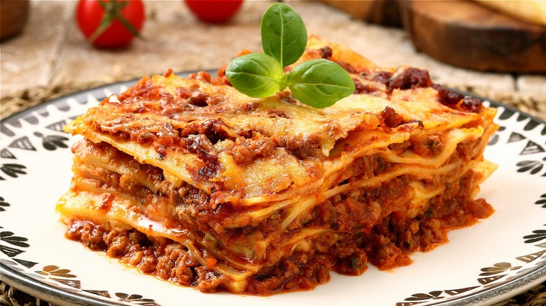 lasagna bolognese on plate