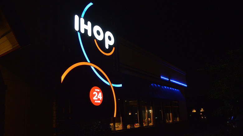 IHOP sign on outside of restaurant  