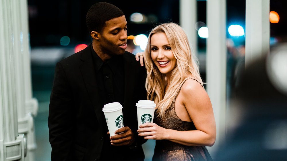 Models enjoying Starbucks beverages