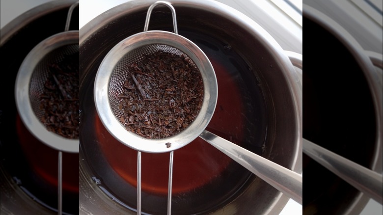 Making tea in the kitchen