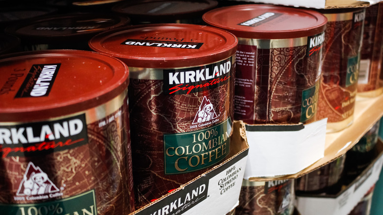 Cans of Kirkland Signature coffee