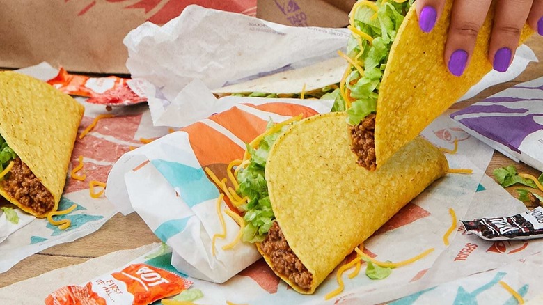 Taco Bell tacos with sauce