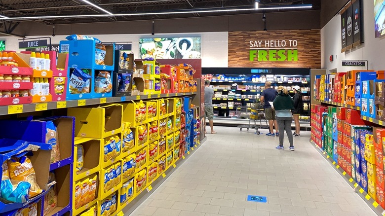 Interior of an Aldi store