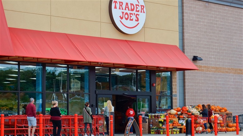 Trader Joe's storefront with shoppers