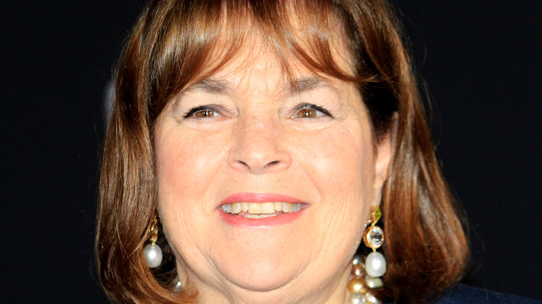 Close up of Ina Garten wearing earrings