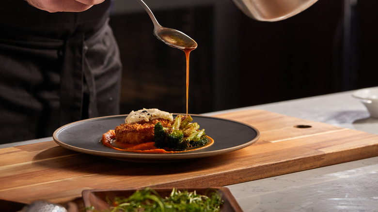 Chef preparing meal