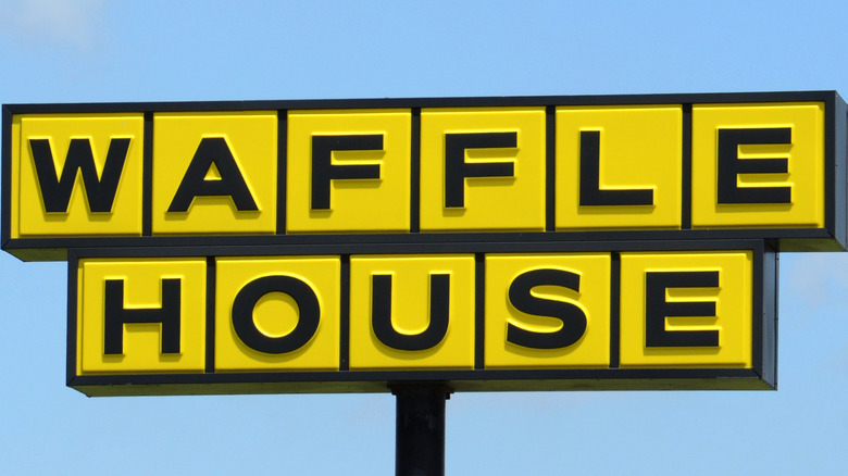 Waffle House restaurant sign
