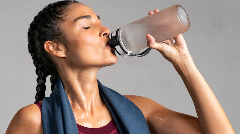 Woman drinking water