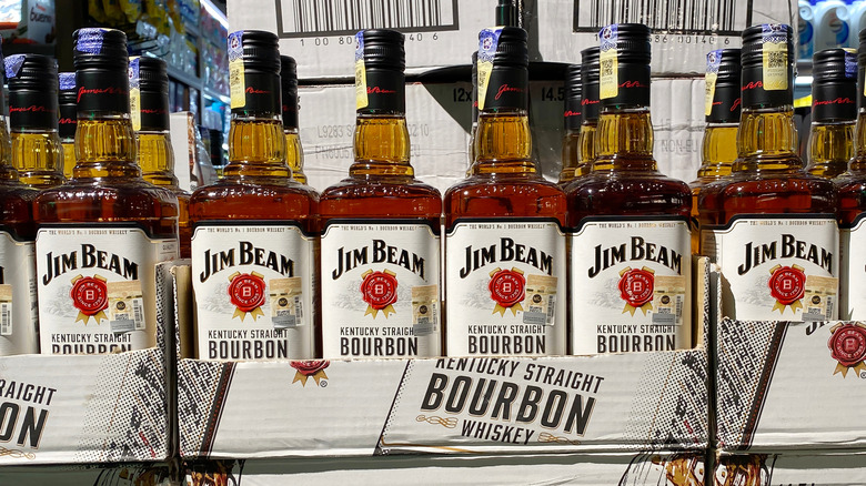 Row of Jim Beam Bottles