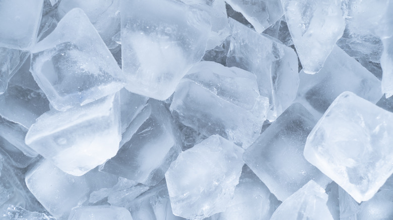 Ice cubes pressed together