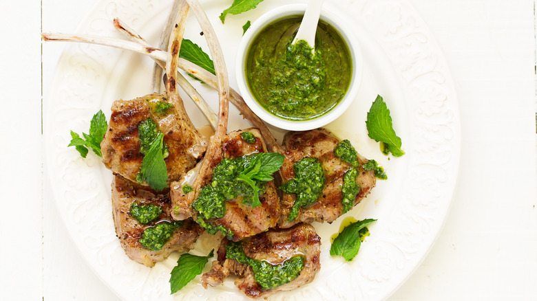 lamb with mint sauce