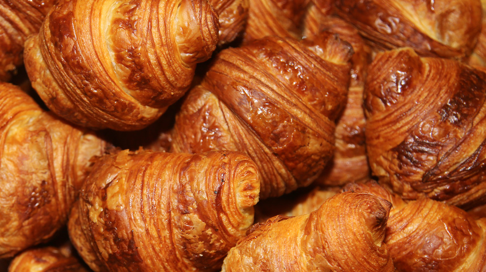 Croissants piled up