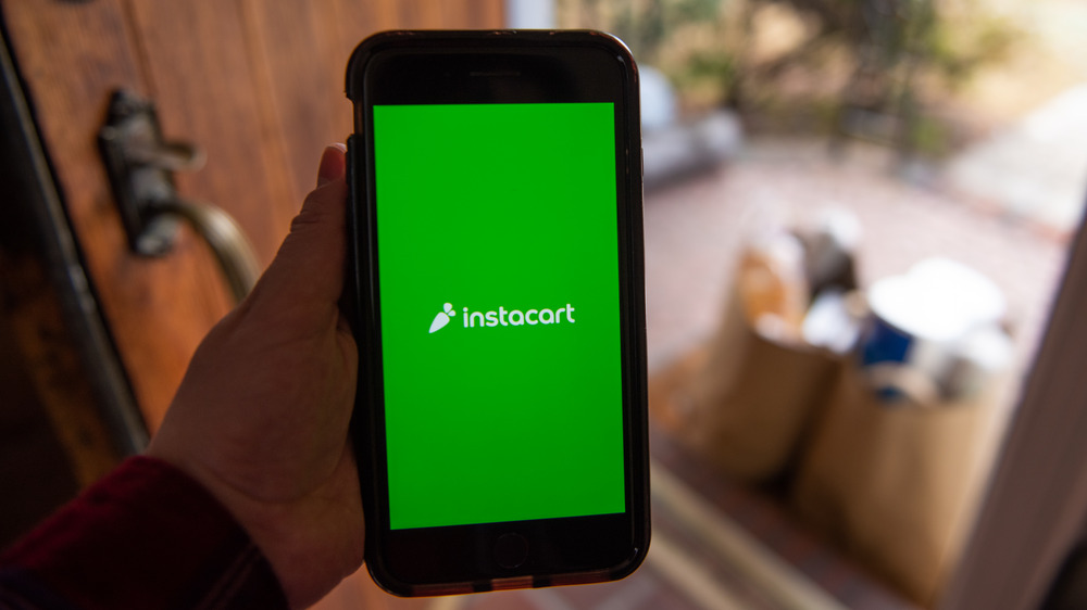 Smartphone displaying Instacart logo