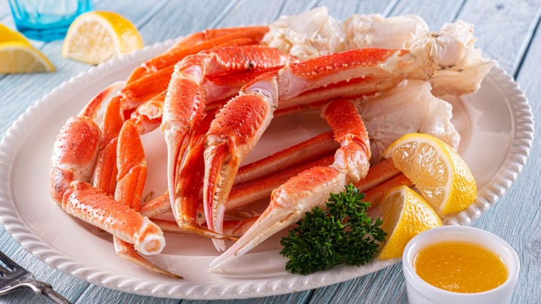 Snow crabs on a plate
