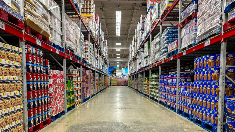 Empty Sam's Club store aisle