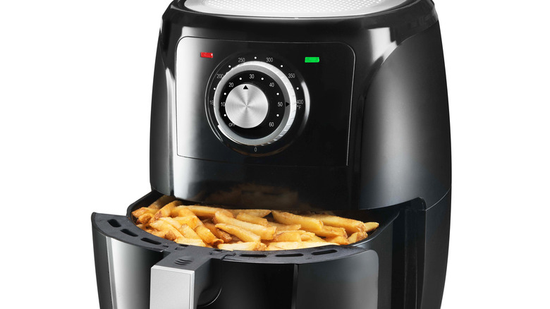 Open air fryer with fries
