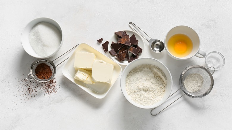 Baking ingredients laid out