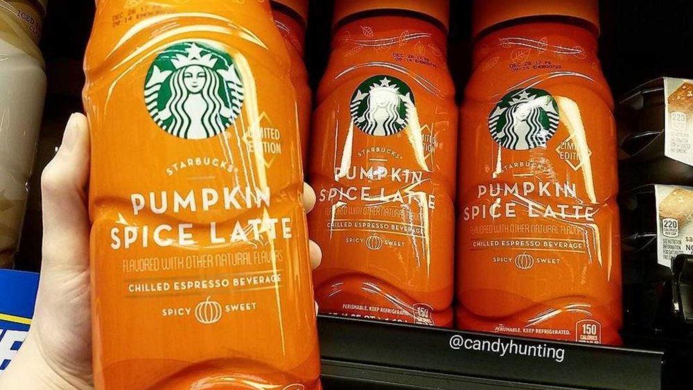 Bottles of Starbucks Pumpkin Spice Latte