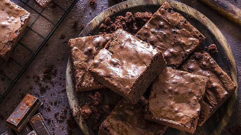 batch of homemade brownies