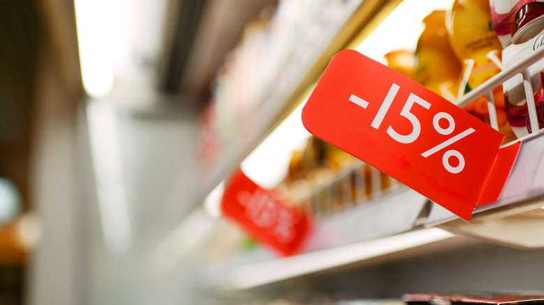 grocery store discount shelf tags