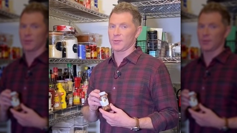Bobby Flay shows off anchovies in his pantry