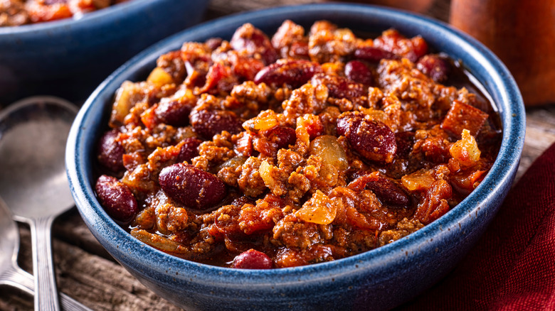 Bowl of chili con carne