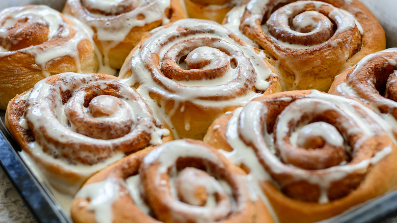 Freshly baked cinnamon rolls