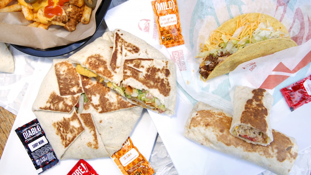 Taco bell tacos, burritos, and quesadillas