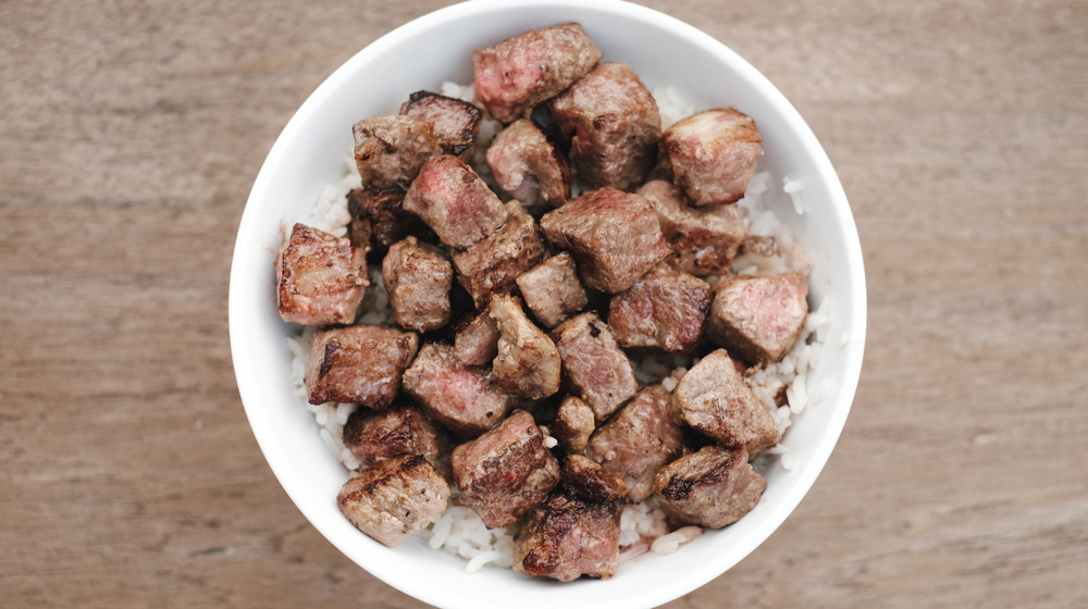 Beef tips in a bowl