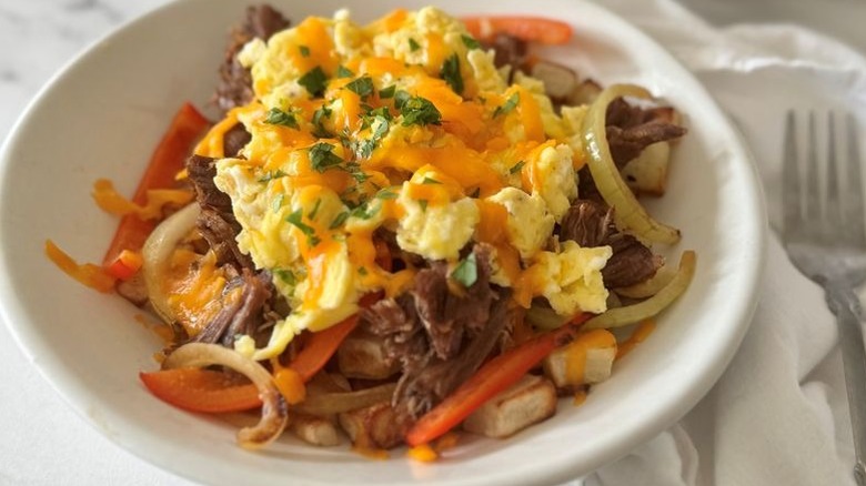 Pot roast breakfast skillet in bowl