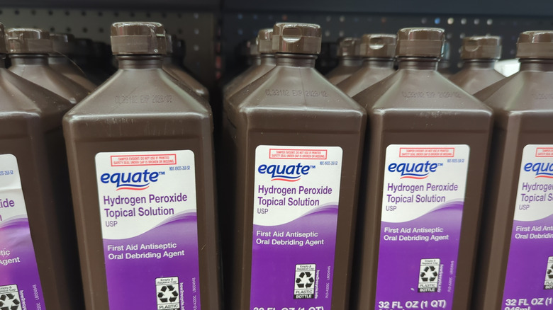 Bottles of hydrogen peroxide
