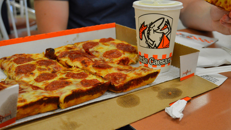 Little Caesars deep dish pizza