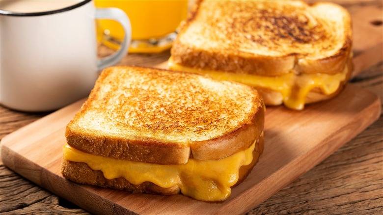 Two grilled cheese sandwiches