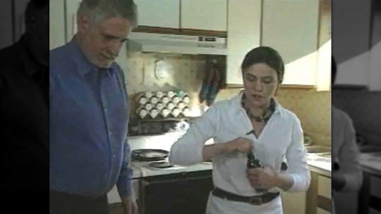 Rachael Ray demonstrating a 30 Minute Meal for CBS 6 news program in 1997
