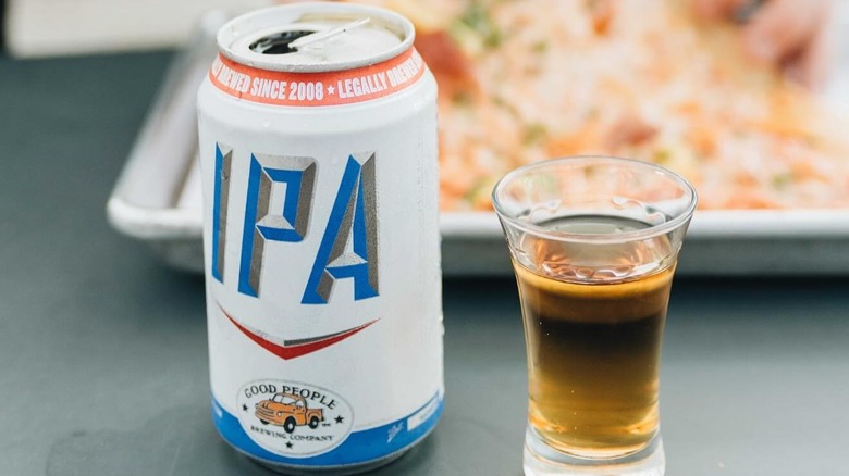 can of Good People IPA with tasting glass