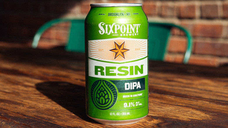 Resin can on wooden table