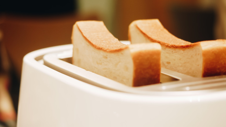 bread in a toaster