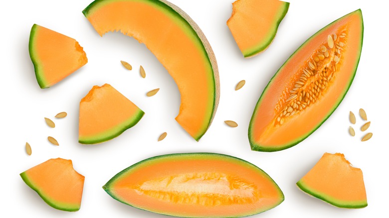 Sliced cantaloupe