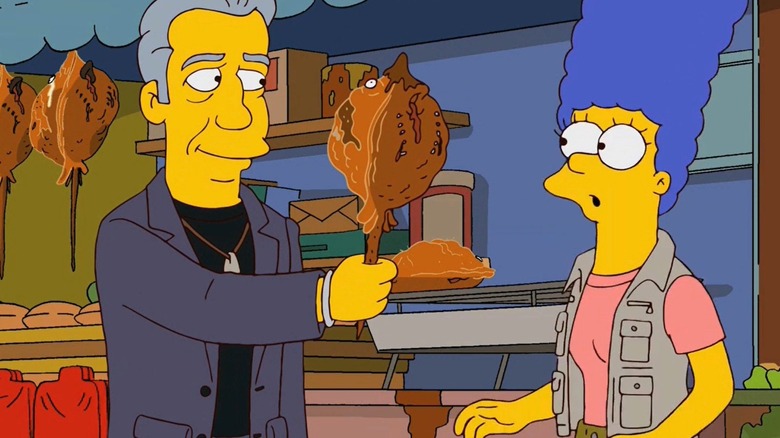 Animated Anthony Bourdain and Marge Simpson