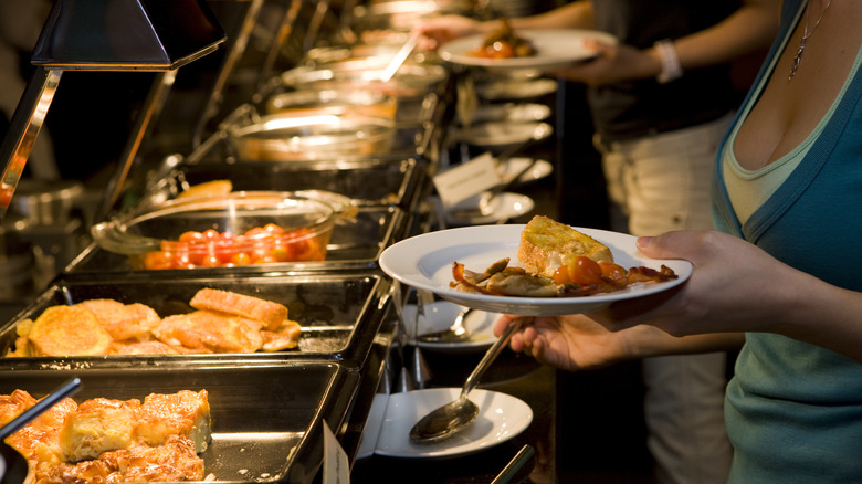 People at a buffet