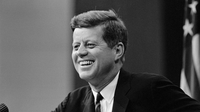 Black and white photo of John F. Kennedy