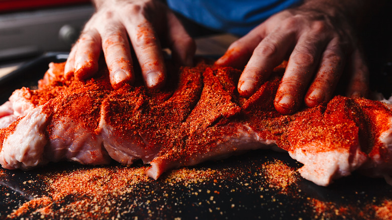 spice rubbed meat