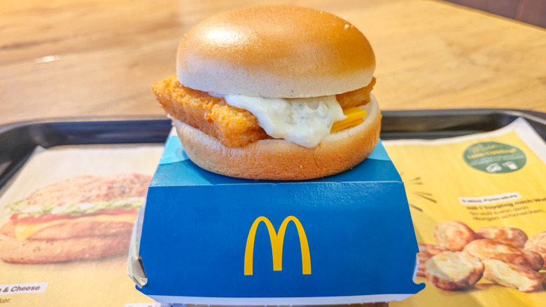 Filet-o-fish on top of McDonald's box