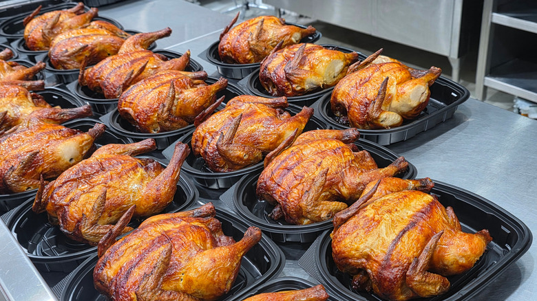 rotisserie chickens in package