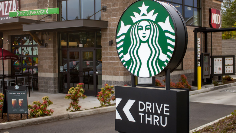 Starbucks drive-thru sign